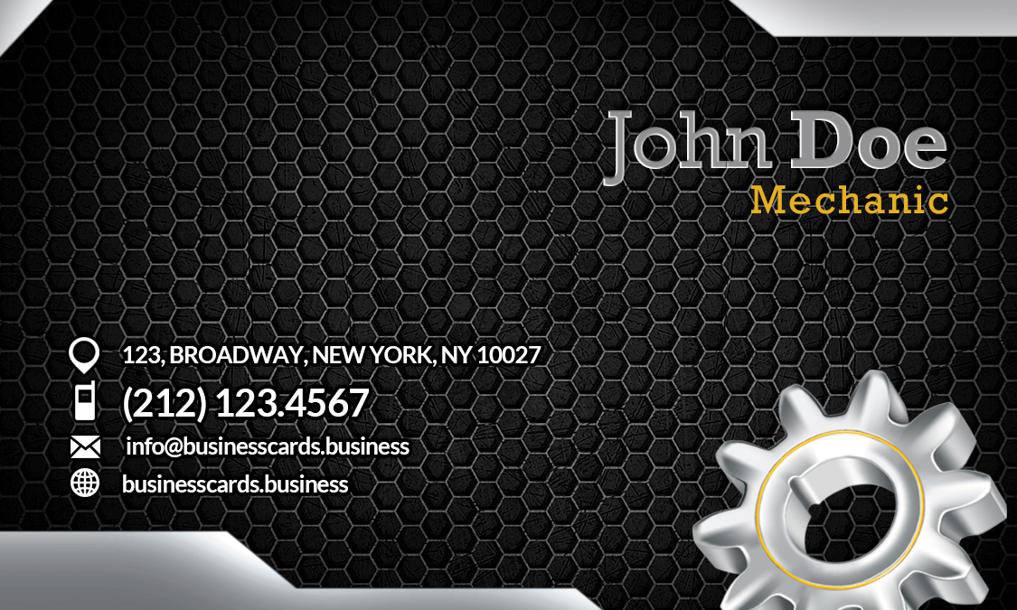 10010mechanicbusinesscardfront Business Cards Templates