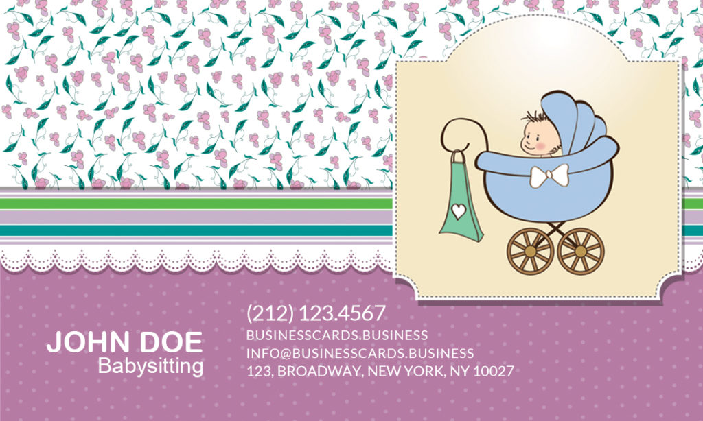 Free Babysitting Business Card Template For Photoshop Business Cards 