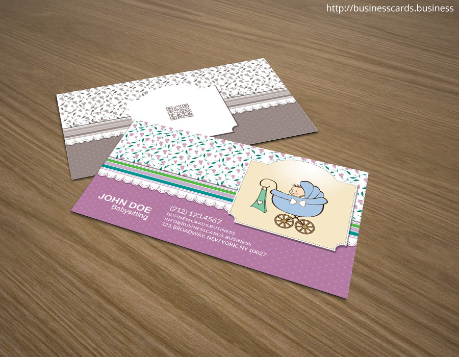 Free Babysitting Business Card Template for Photoshop