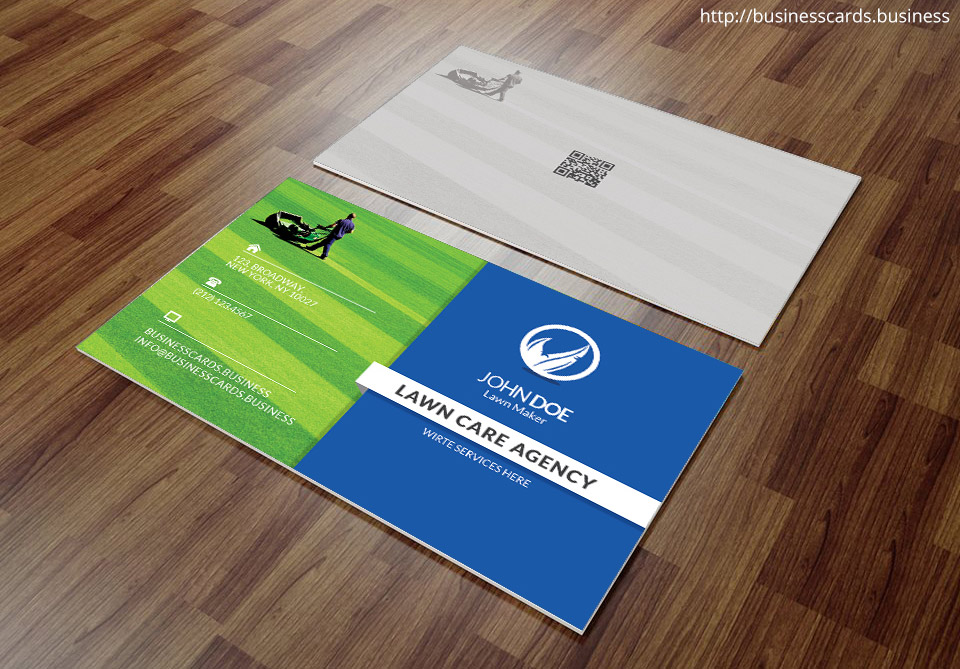 free lawn care business card psd template